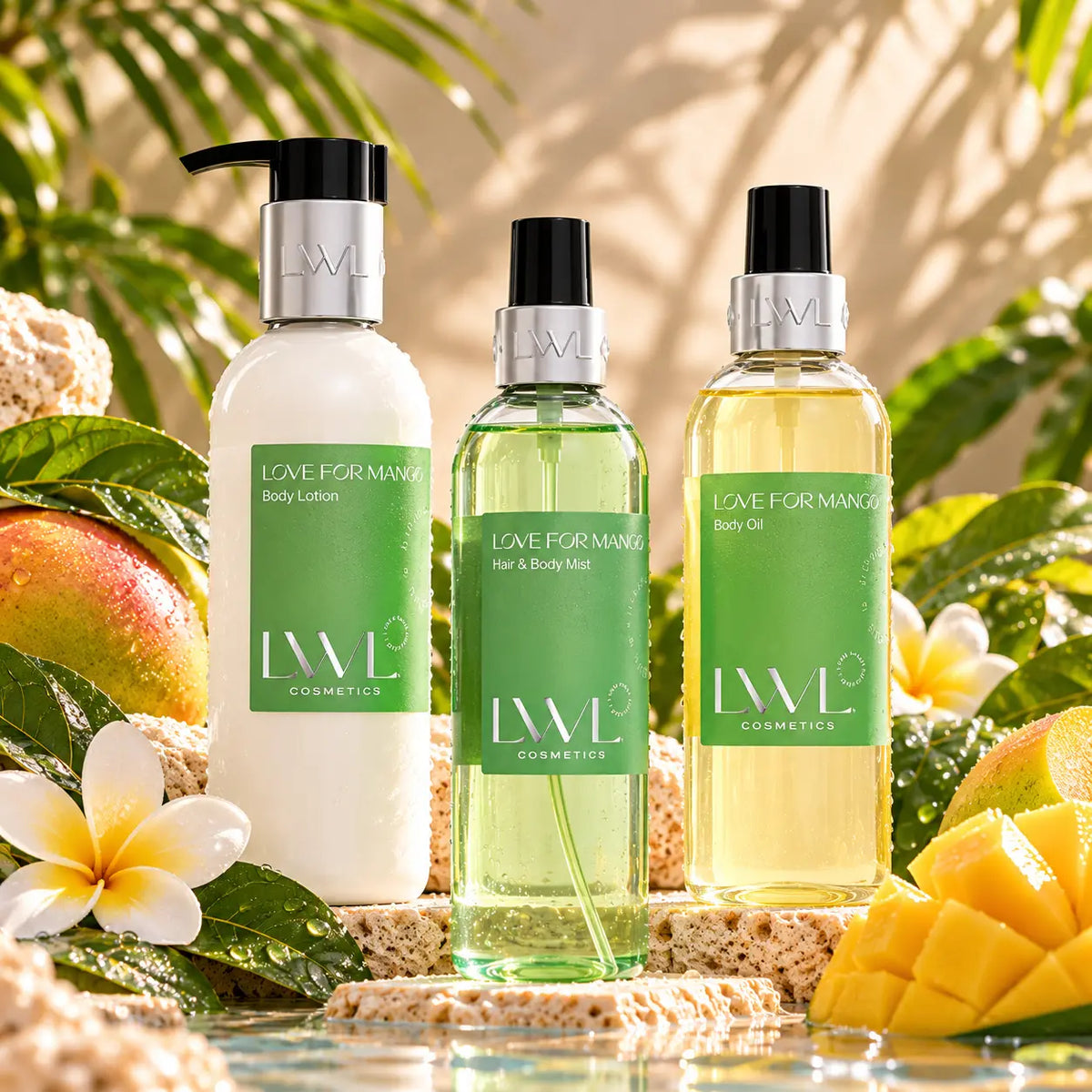 Love for Mango - Set Regalo con Olio Corpo, Crema Corpo e Bagno Doccia